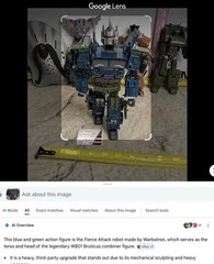 Transforming Toy Semi Truck Blue & Green #3 TRANSFORMER Warbotron Robot Off Road