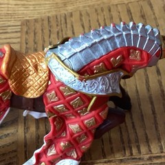Papo 2007 Knight & Horse Red White Gold Deer Head Helmet Toy *sword Damage