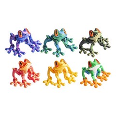 Cute Mini 3D Printed Frogs with Magnetic Feet, Articulated 3D Printed Frog OY