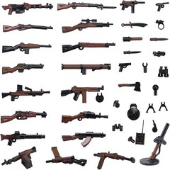 Explore with the 40-Piece Military Weapons Pack – Blackish Brown Fun for Boys 6+