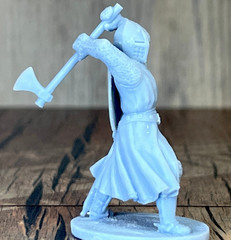 Tabletop Action Figure medieval knight with an ax 54mm (60mm) Plastic statue