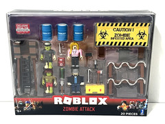 ROBLOX ZOMBIE ATTACK PLAY SET 20 PCS 4 FIGURES + EXCLUSIVE VIRTUAL ITEM JAZWARES