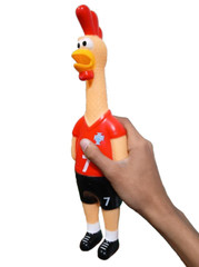 Set of 4 Unique Rubber Chicken Toys – Squeaky fun screaming 12.5″ – Soccer Style