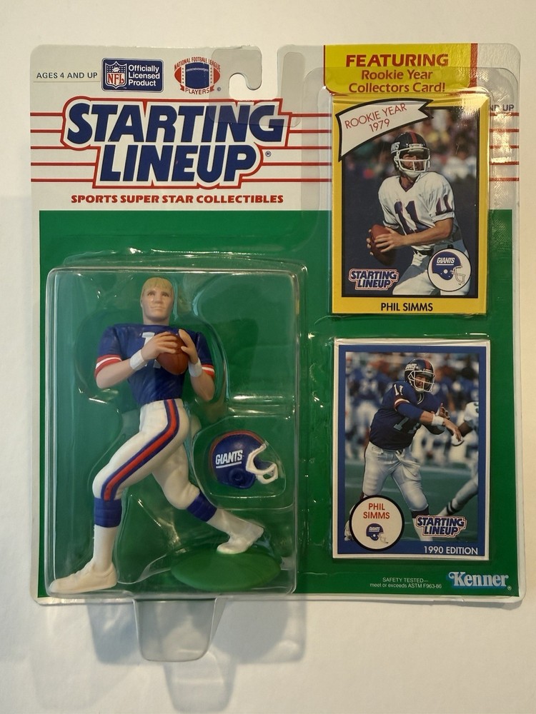 💥🏈 1990 PHIL SIMMS New York Giants Starting Lineup, NFL – VERY NICE! 🏈💥