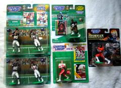 5 NFL Starting Lineup Football Action Figures Montana Heisman Barry Sanders