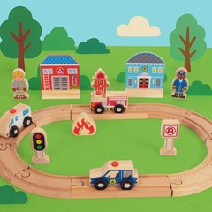 Wooden Train Set for Toddler, Wooden Tracks fits Thomas, fits Brio, fits Chug…
