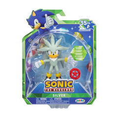 Sonic 35th Anniversary Silver with Red Star Spring 4 Inch Action Figure with 11