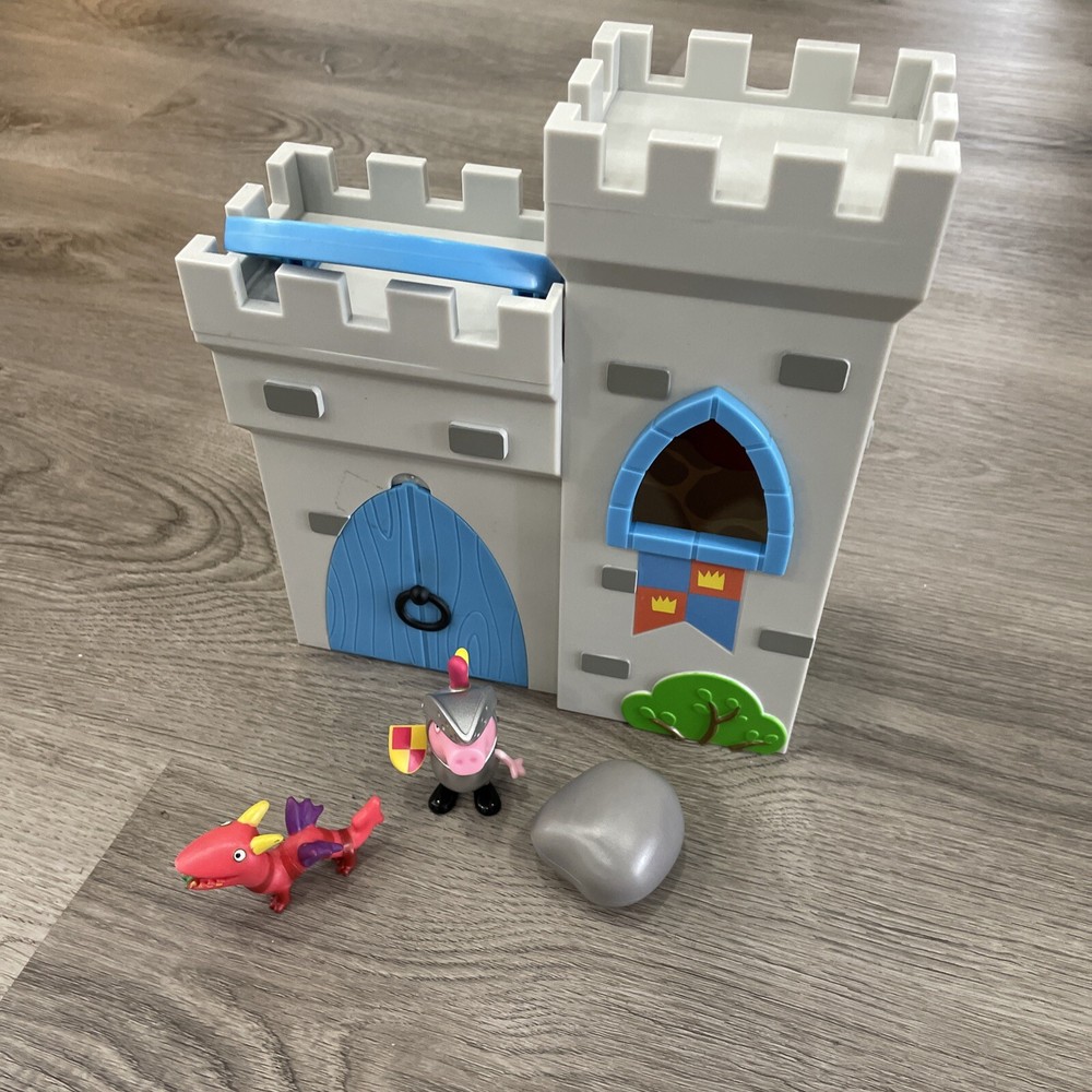 Peppa Pig Little Places Castle Fort George Set Knight Dragon 99% Complete READ D