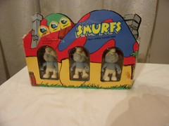 Smurf Fully Jointed Flocked Vinyl Figures 1988 Brainy Cartoon Peyo