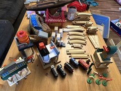 Thomas & Friends Wooden Railway Train Buildings Track And Trains Huge Lot
