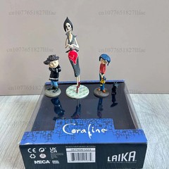 Coraline 3PCS Figure Set Mr Bobinsky Cat Other Mother Movable Doll Toy