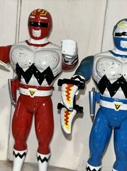 Power Rangers Lost Walkie Talkie Set 9″ Figure MGA 1999 Lot of 3 Blue Red Silver