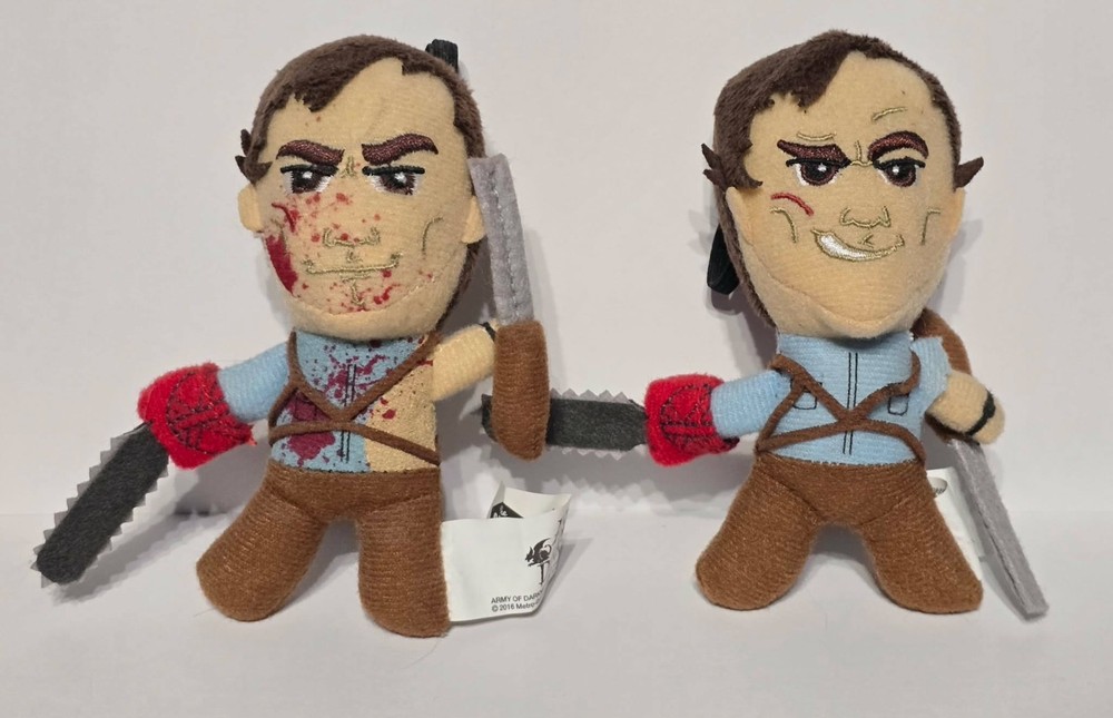 2 Ash Williams Army of Darkness microplush bloody mystery Evil Dead Lot Rare