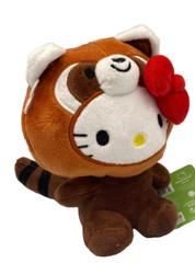 Hello Kitty plush Toy Dressed as Red Panda Bear 6 inch tall by Sanrio New