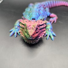 Bearded Dragon Lizard Articulated Figure 3D Printed Collectable Multi Color