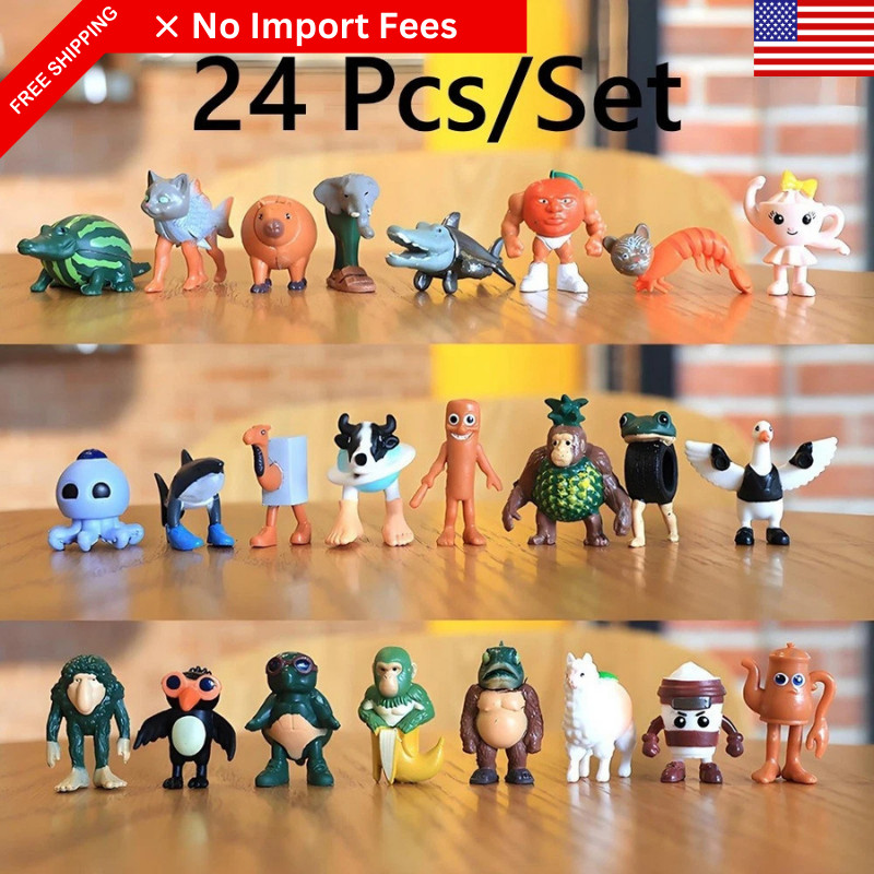 24 PCS/set Italian Brainrot Toy, Tralalero Tralala Action Figures