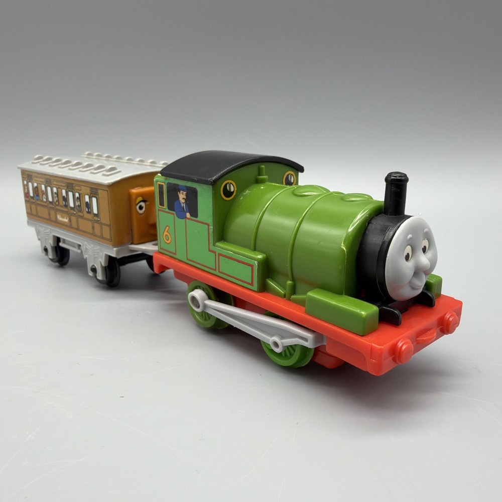 Britt Allcroft Thomas Train PERCY 4″ Engine & Clarabel Car Plastic Vintage 1992