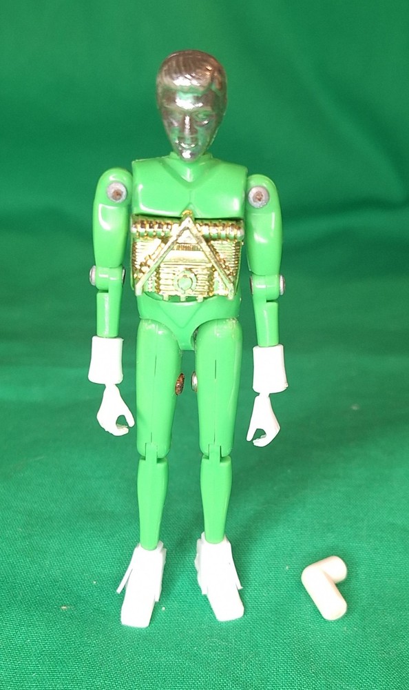 Micronauts Opaque Green Time Traveler Figure Complete Vintage Mego