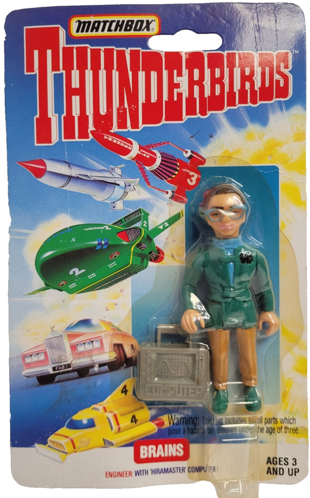 Matchbox “Thunderbirds” “Brains” 3.5 In. 1994 Action Figure Sealed.