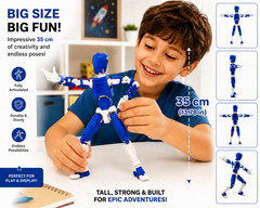 Large 13.78″ Articulated Robot Dummy Action Figure, Fully Poseable Mannequin