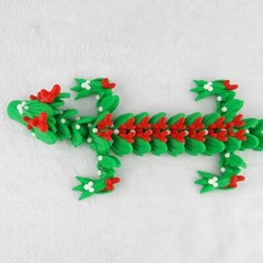 Mistletoe Dragon – 3D Printed Articulated Holiday Toy – Cute Christmas Gift Idea
