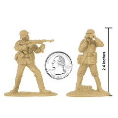 BMC CTS WW2 German Assault & Medics Plastic Army Men – 24pc Tan Soldier Figures