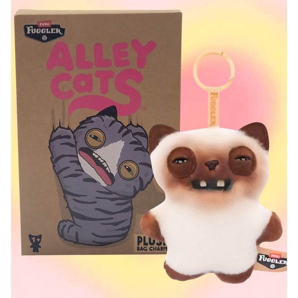 Fuggler Alley Cats 🐱 YAWPER 🐱 5″ Plush Bag Charm Keychain Dangler