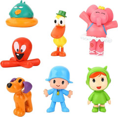 7PCS/Set Pocoyo Animal Figures Cute PVC Cartoon Doll Toys Kids Gift 3.5-7CM