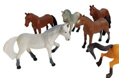Lot of 12 Play Toy Horse Figurines Vintage & Modern Approx. 3 in + Saddle