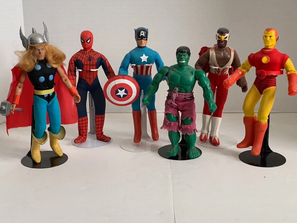VINTAGE MEGO Avengers LOT Spiderman, Hulk, Iron Man, Falcon, Cap America, Thor