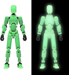Lucky 13 Multi-Jointed Action Figure – Titan 13 Robot in Glow-in-the-Dark Green
