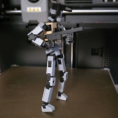 3D Printer Gray & Black Articulated Robot Action Figure Toy, Plastic, Robots