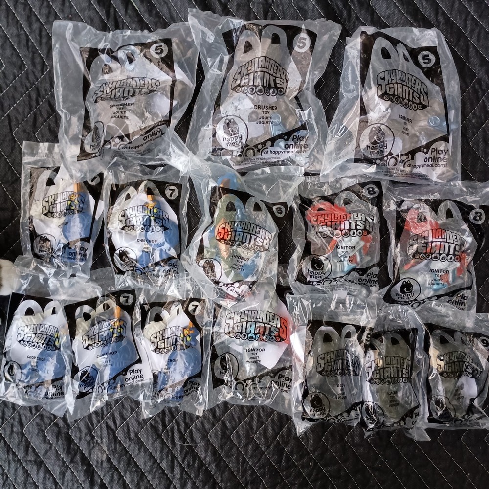 Lot (15) NEW Skylanders Giants Kaos Crusher Drobot Chop Chop McDonalds Toys 2013