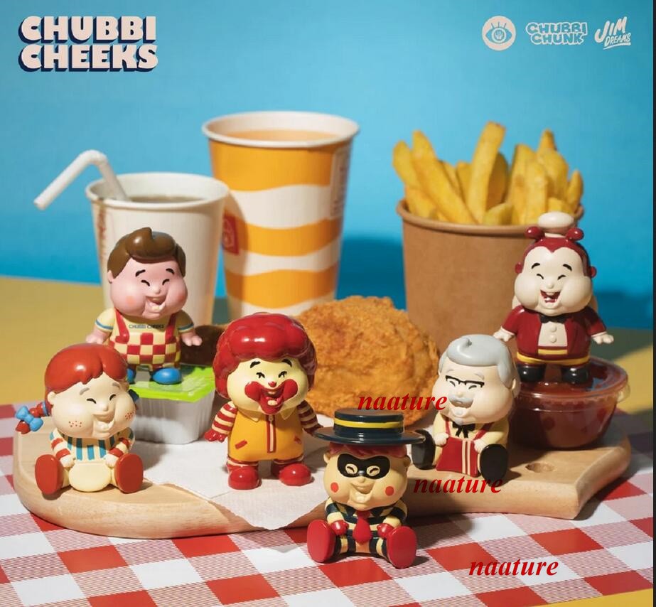 6pcs UNBOX CHUBBI CHEEKS Fast Food Friends Figure Limited Model Fashion Gift