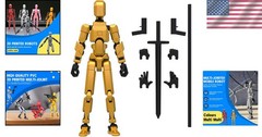 Pocket-Sized T13 Action Figure – 3D Printed Golden Robot with Customization