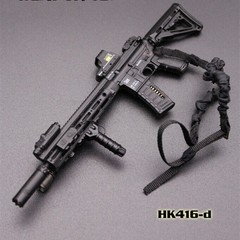 1:6 Scale M4 HK416 Assault Rifle Weapon Gun 12” Action Figure Soldier Plastic