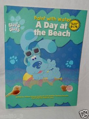NEW 1999 BLUES CLUES PAINT AND WATER COLORING BOOK A DAY AT THE BEACH
