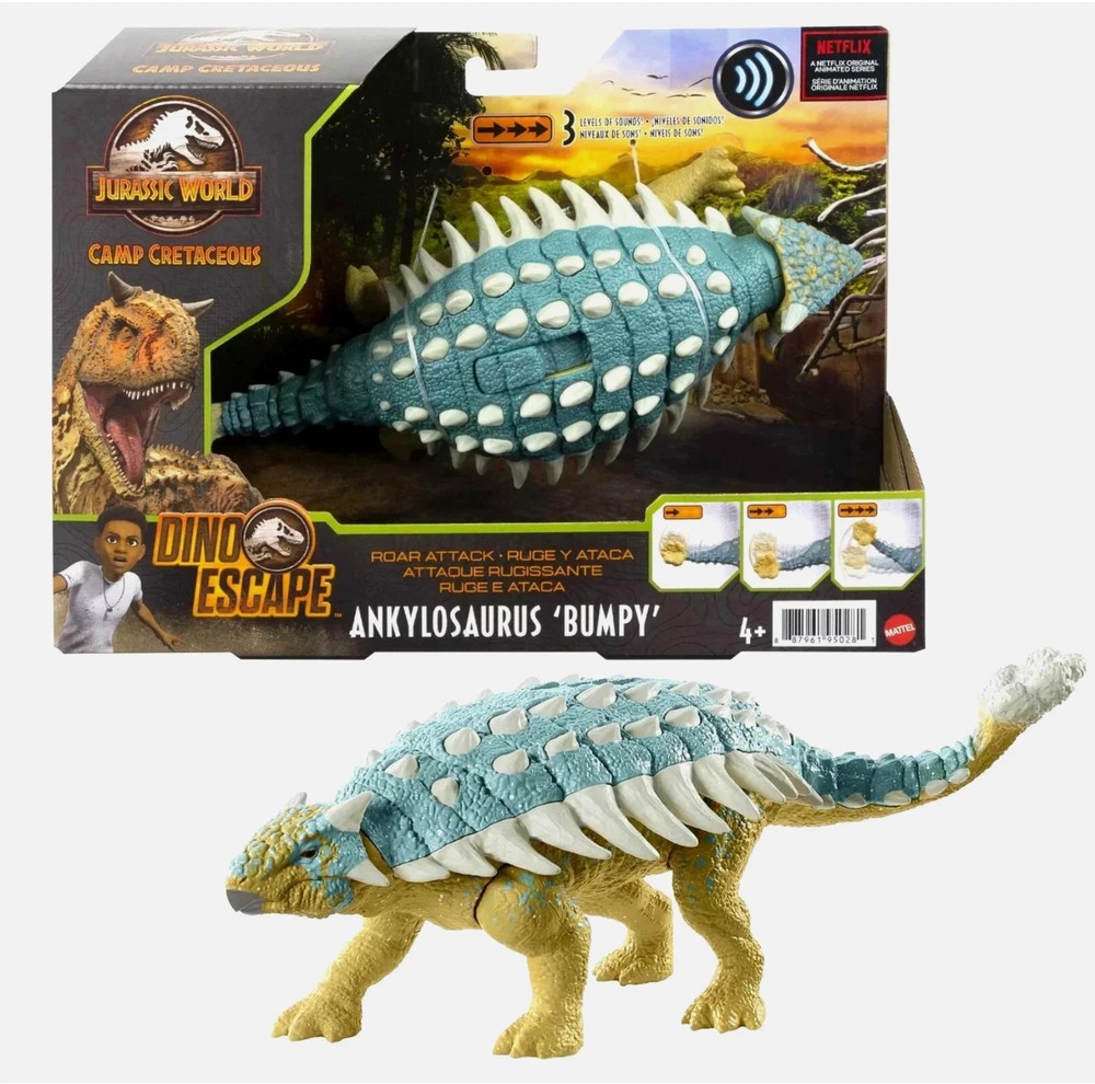 Jurassic World Camp Cretaceous Roar Attack Ankylosaurus Bumpy Action Figure NEW!