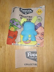 New Fuggler Bag Clip Metal Keychain Series 2 Rabid Rabbit Light Blue Sewn Eye