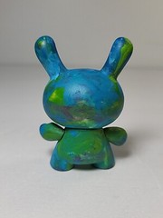 Rare Vintage Kid Robot Blue Green Marble Style 3-Inch Dunny