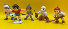 Lot of 5 Vintage 1983 Sport-Billy PVC figures-baseball, football, hockey, soccer