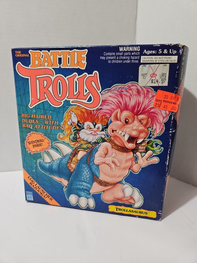 NEW Hasbro Battle Trolls Trollasaurus 1992 7632 Log Launcher Bazooka SvenTroll