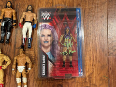Lot of WWE WWF Action Figures and Cards (1 Autographed) Brock Lesnar,Ric Flair