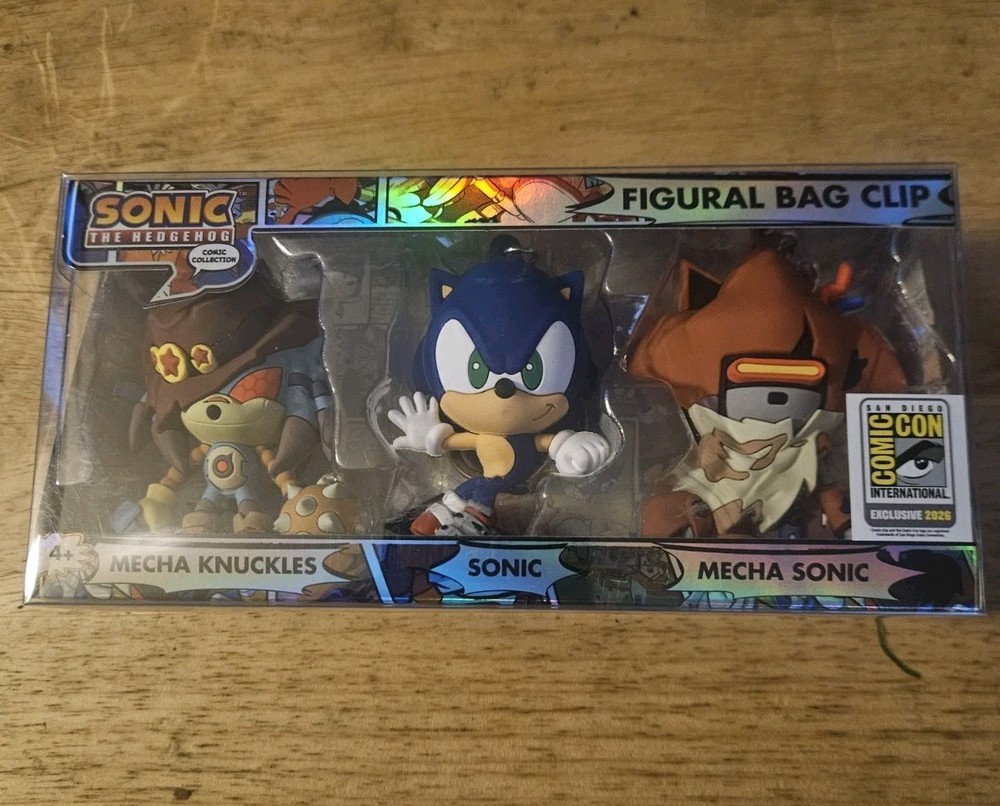 SDCC 2026 Monogram EXCLUSIVE Sonic Mecha Knuckles Figural Bag Clip 3-Pack!