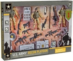 United States Army Recon Platoon Playset with 3 Military Action Figures