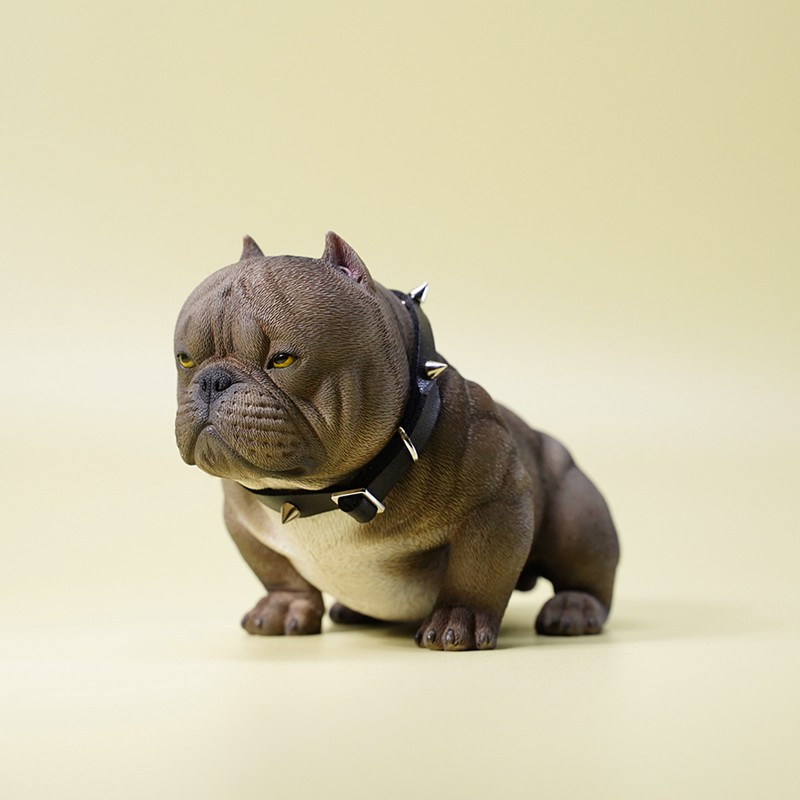 Realistic Bully Dog Model Puppy Animal Ornament Figurine Statue Resin Toy Gift