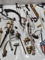 Vintage Toy Figure Lot Weapon Sword Axe Knife Hammer Shield Staff ? McFarlane