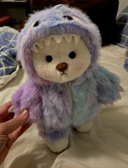 Handmade Fully Jointed 12inch Purple Rainbow Dinosaur Teddy Bear