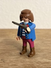 Playmobil Sailor W/ Gun & Blue Jacket 3”!Figure Geobra 2000 Abs Plastic Toy