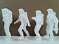 Vintage 1970 Louis Marx & Co. White Plastic Apollo Astronaut Figures Lot of 4